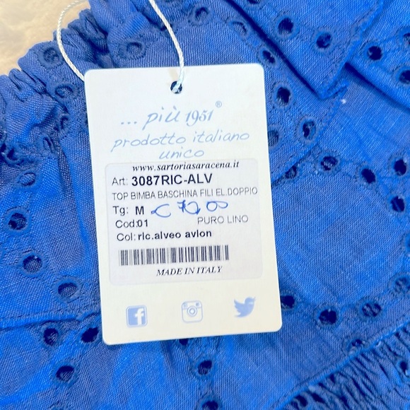 Blue Off-Shoulder Ruffle Top - Picture 3 of 4